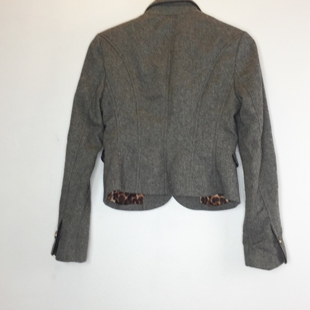 Express Black Gray Leopard Button Blazer - image 8